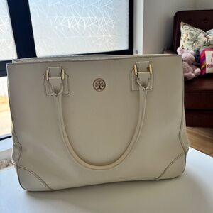 Tory Burch Robinson Leather White Bag